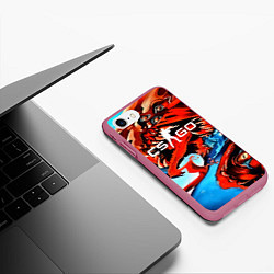 Чехол iPhone 7/8 матовый CS:GO Beast Rage, цвет: 3D-малиновый — фото 2