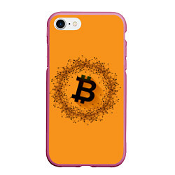 Чехол iPhone 7/8 матовый BTC Network, цвет: 3D-малиновый