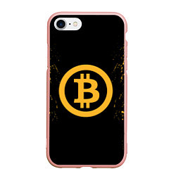 Чехол iPhone 7/8 матовый Bitcoin Master, цвет: 3D-светло-розовый