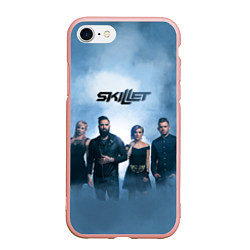 Чехол iPhone 7/8 матовый Skillet: Smoke, цвет: 3D-светло-розовый