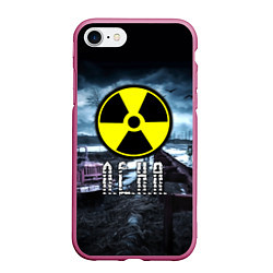 Чехол iPhone 7/8 матовый STALKER - ЛЕНА, цвет: 3D-малиновый