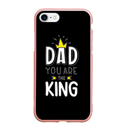 Чехол iPhone 7/8 матовый Dad you are the King, цвет: 3D-светло-розовый