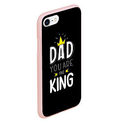 Чехол iPhone 7/8 матовый Dad you are the King, цвет: 3D-светло-розовый — фото 2