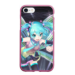 Чехол iPhone 7/8 матовый Vocaloid, цвет: 3D-малиновый