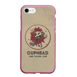 Чехол iPhone 7/8 матовый Cuphead: One Touch Cup, цвет: 3D-малиновый