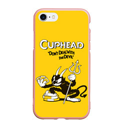 Чехол iPhone 7/8 матовый Cuphead: Black Devil, цвет: 3D-светло-розовый