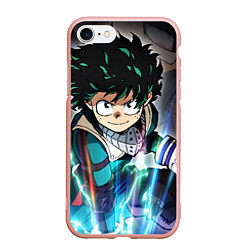 Чехол iPhone 7/8 матовый My Hero Academia синий свет, цвет: 3D-светло-розовый