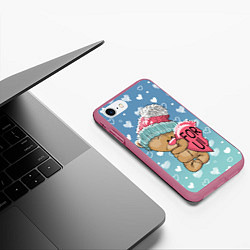 Чехол iPhone 7/8 матовый Bear for U, цвет: 3D-малиновый — фото 2