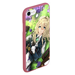 Чехол iPhone 7/8 матовый Violet Evergarden, цвет: 3D-малиновый — фото 2