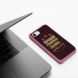 Чехол iPhone 7/8 матовый Лучший строитель: Original Quality, цвет: 3D-малиновый — фото 2
