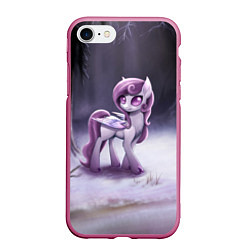 Чехол iPhone 7/8 матовый Violet Pony, цвет: 3D-малиновый