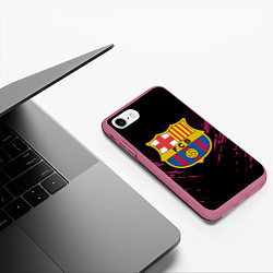 Чехол iPhone 7/8 матовый Barcelona FC: Sport Fashion, цвет: 3D-малиновый — фото 2