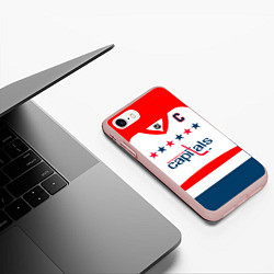 Чехол iPhone 7/8 матовый Washington Capitals: Ovechkin White, цвет: 3D-светло-розовый — фото 2