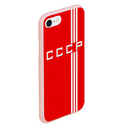 Чехол iPhone 7/8 матовый Cборная СССР, цвет: 3D-светло-розовый — фото 2