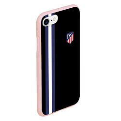 Чехол iPhone 7/8 матовый FC Atletico Madrid: Blue Line, цвет: 3D-светло-розовый — фото 2