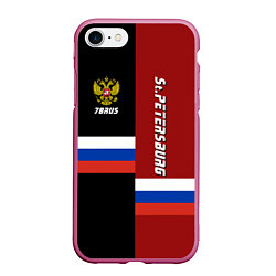 Чехол iPhone 7/8 матовый St.Petersburg, Russia, цвет: 3D-малиновый
