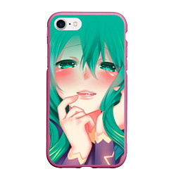 Чехол iPhone 7/8 матовый Miku Ahegao, цвет: 3D-малиновый