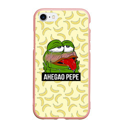 Чехол iPhone 7/8 матовый Ahegao Pepe, цвет: 3D-светло-розовый
