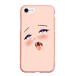 Чехол iPhone 7/8 матовый Ahegao Face, цвет: 3D-светло-розовый