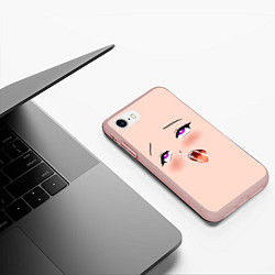Чехол iPhone 7/8 матовый Ahegao Face, цвет: 3D-светло-розовый — фото 2