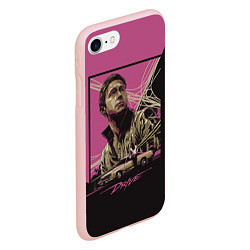 Чехол iPhone 7/8 матовый Gosling Drive, цвет: 3D-светло-розовый — фото 2