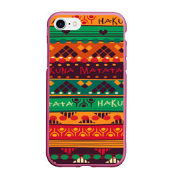Чехол iPhone 7/8 матовый Hakuna Matata, цвет: 3D-малиновый
