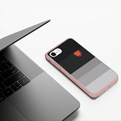 Чехол iPhone 7/8 матовый ФК Арсенал: Серый стиль, цвет: 3D-светло-розовый — фото 2