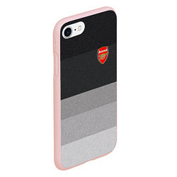 Чехол iPhone 7/8 матовый ФК Арсенал: Серый стиль, цвет: 3D-светло-розовый — фото 2