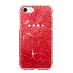 Чехол iPhone 7/8 матовый Мясо 100%, цвет: 3D-светло-розовый