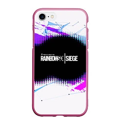 Чехол iPhone 7/8 матовый Rainbow Six Siege: Color Style, цвет: 3D-малиновый