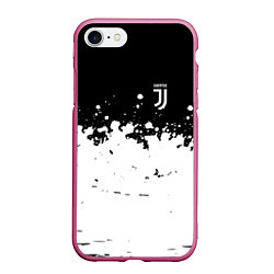 Чехол iPhone 7/8 матовый FC Juventus Sport, цвет: 3D-малиновый
