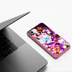 Чехол iPhone 7/8 матовый No Game No Life, цвет: 3D-малиновый — фото 2