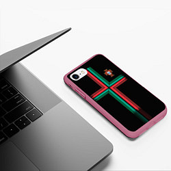 Чехол iPhone 7/8 матовый Сборная Португалии: Альтернатива ЧМ-2018, цвет: 3D-малиновый — фото 2
