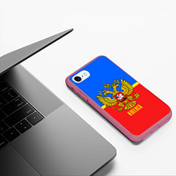 Чехол iPhone 7/8 матовый Ижевск: Россия, цвет: 3D-малиновый — фото 2