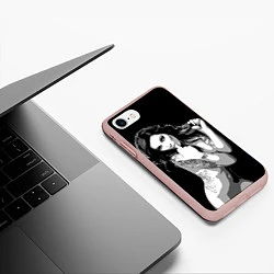 Чехол iPhone 7/8 матовый Sexy Girl: Black & White, цвет: 3D-светло-розовый — фото 2