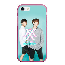 Чехол iPhone 7/8 матовый Shownu & Kihyun, цвет: 3D-малиновый