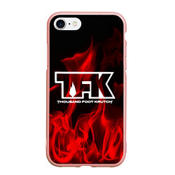 Чехол iPhone 7/8 матовый Thousand Foot Krutch: Red Flame, цвет: 3D-светло-розовый