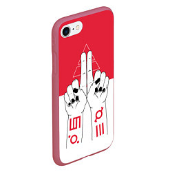 Чехол iPhone 7/8 матовый 30 STM: Faith Hands, цвет: 3D-малиновый — фото 2