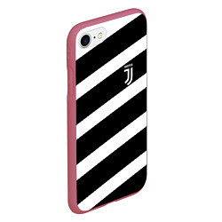Чехол iPhone 7/8 матовый Juve: B&W Lines, цвет: 3D-малиновый — фото 2