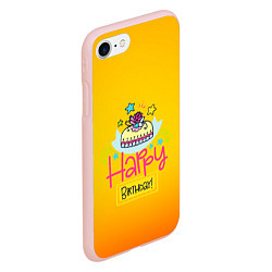 Чехол iPhone 7/8 матовый Happy Birthday, цвет: 3D-светло-розовый — фото 2