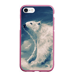 Чехол iPhone 7/8 матовый Полярный медведь, цвет: 3D-малиновый