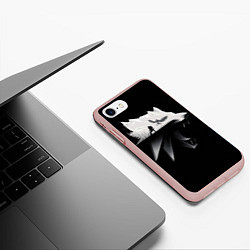 Чехол iPhone 7/8 матовый Волк Ведьмака, цвет: 3D-светло-розовый — фото 2
