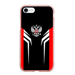 Чехол iPhone 7/8 матовый Russia: Sport Line, цвет: 3D-светло-розовый