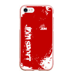 Чехол iPhone 7/8 матовый Eat Sleep JDM: Red Style, цвет: 3D-светло-розовый