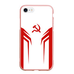 Чехол iPhone 7/8 матовый СССР воин, цвет: 3D-светло-розовый