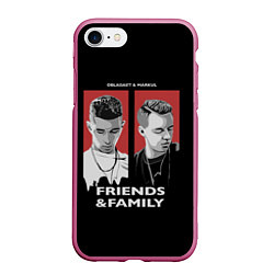 Чехол iPhone 7/8 матовый Markul: Friends & Family, цвет: 3D-малиновый