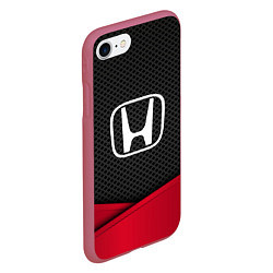 Чехол iPhone 7/8 матовый Honda: Grey Carbon, цвет: 3D-малиновый — фото 2