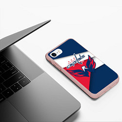 Чехол iPhone 7/8 матовый Washington Capitals, цвет: 3D-светло-розовый — фото 2