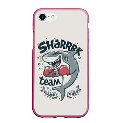 Чехол iPhone 7/8 матовый Shark Team, цвет: 3D-малиновый