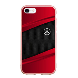Чехол iPhone 7/8 матовый Mercedes Benz: Red Sport, цвет: 3D-светло-розовый